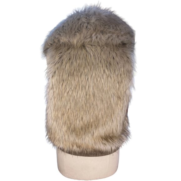 BB Dakota Cream and Tan Faux Fur Vest - Picture 11 of 15